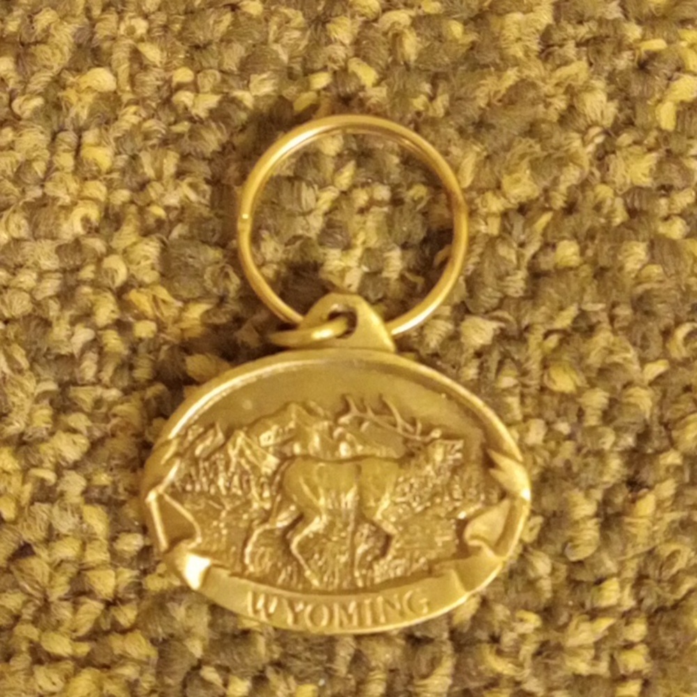 Wyoming Vintage silver tone keychain